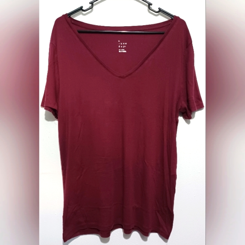 A New Day XXL Women's Red V Neck Shirt